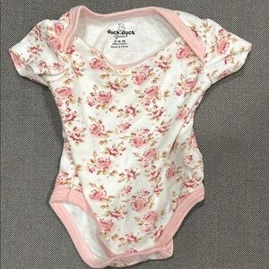 Pink Floral Baby Onesie 3-6 Months Preloved